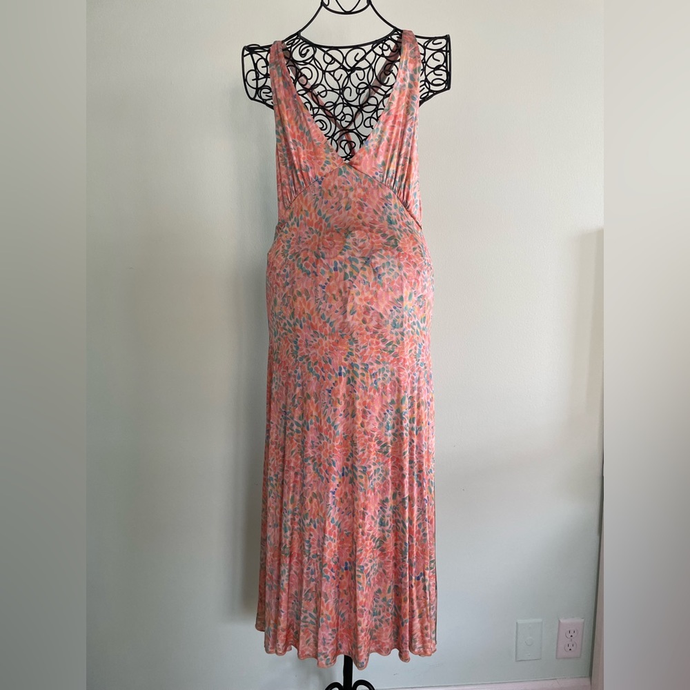 Free people vintage backless midi dress in multi Color